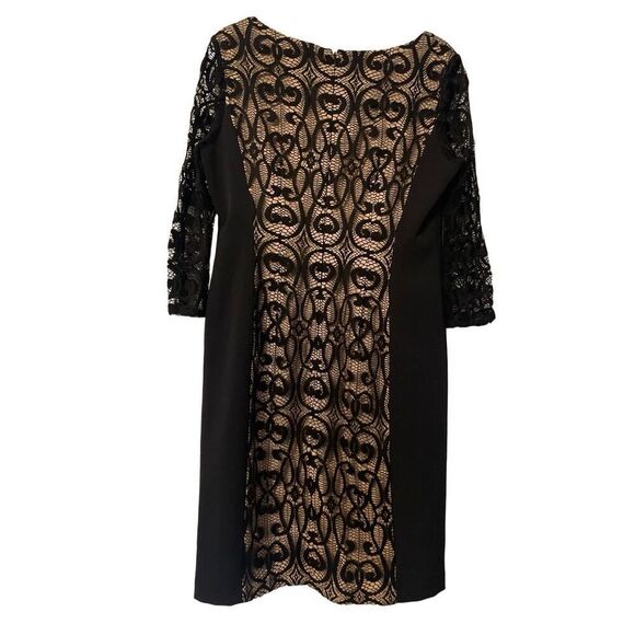 Adrianna Papell Black Lace Overlay Dress.  beautiful! - Picture 3 of 6